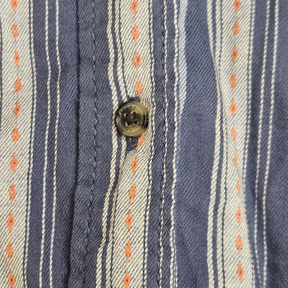 Vintage Mudd Vertical Stripe Long Sleeve Shirt M Women Western Indie Boho Y2K - Picture 12 of 12